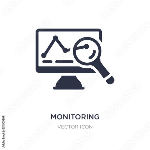 monitoring icon on white background. Simple element illustration from Search engine optimization concept. photo