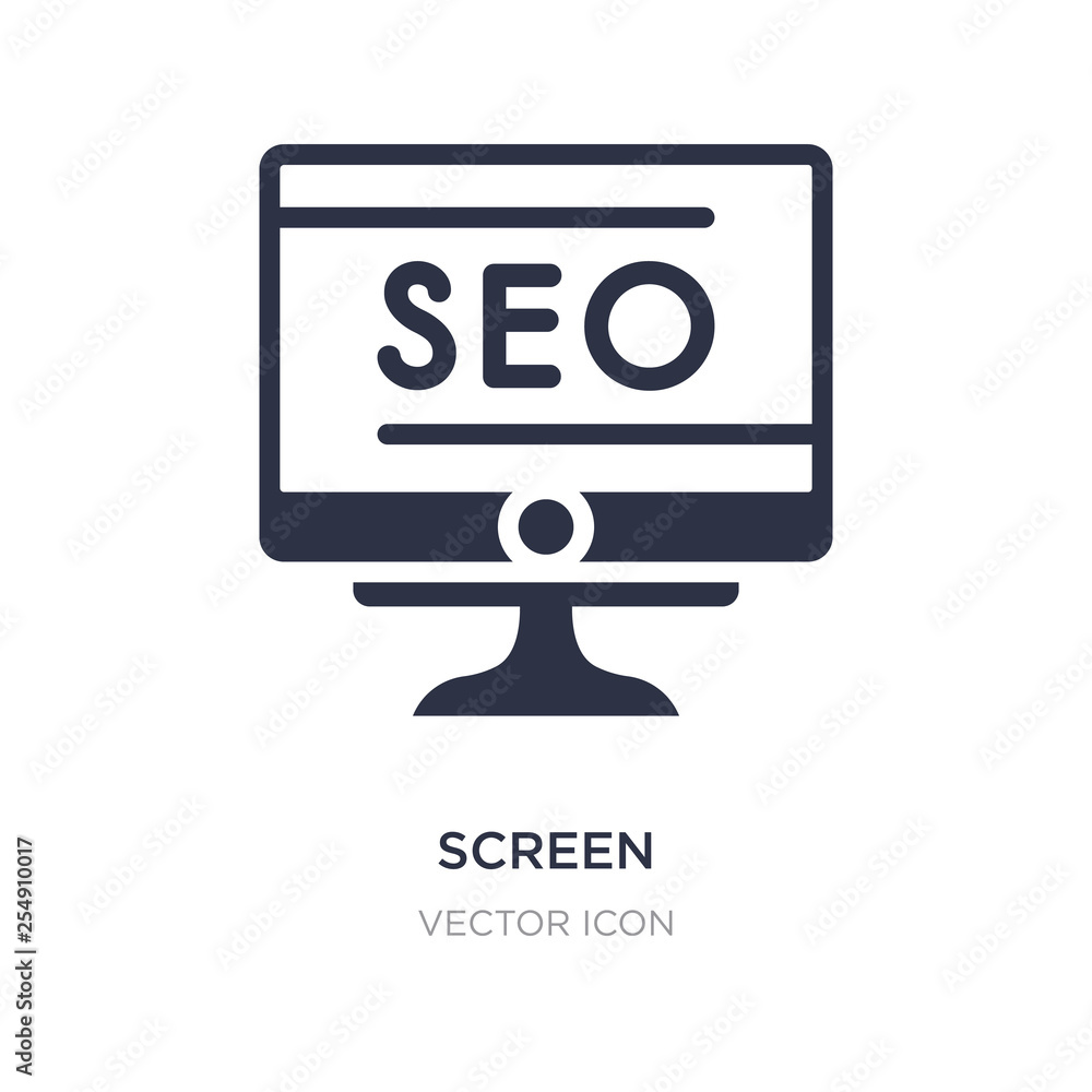 screen icon on white background. Simple element illustration from Search engine optimization concept. screen icon on white background. Simple element illustration from Search engine optimization concept.