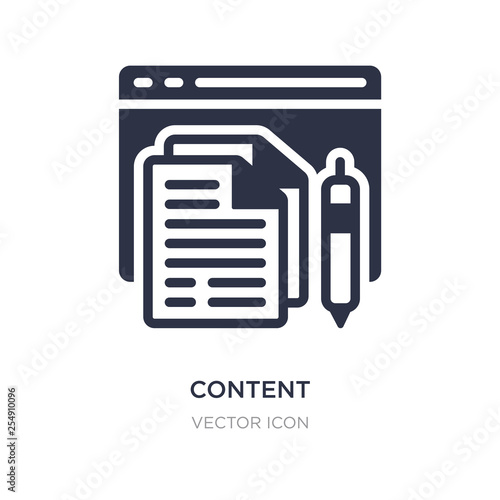 content icon on white background. Simple element illustration from Search engine optimization concept.