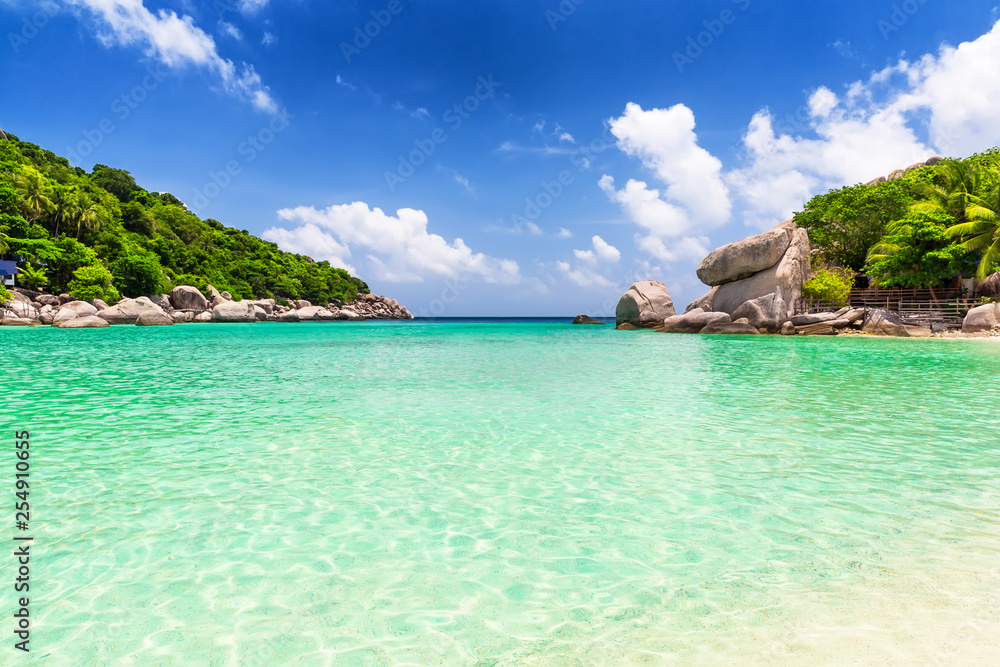Blue sky and beautifu sandl beach
