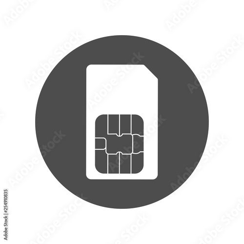 SIM card icon. Vector illustration, flat design. photo