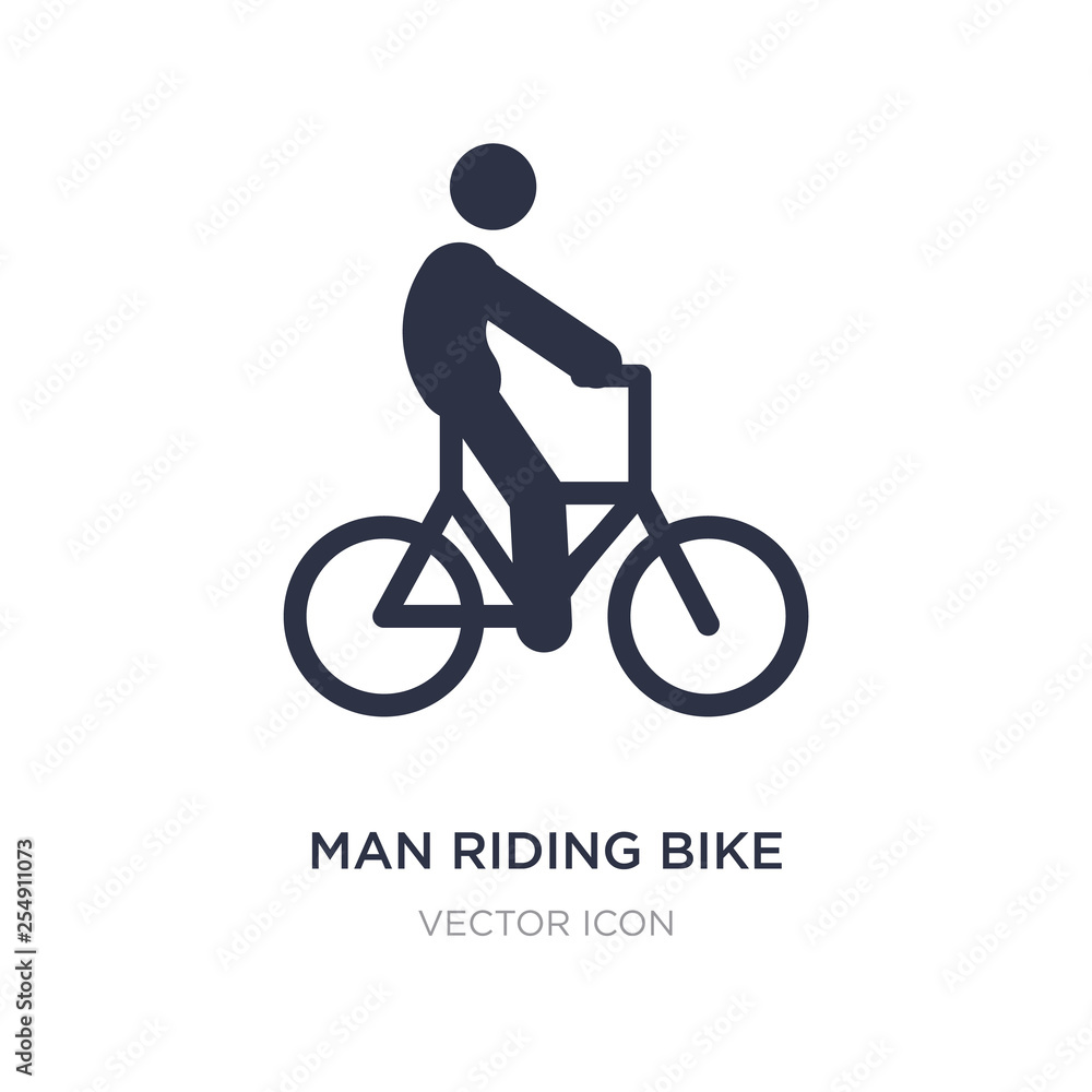 man riding bike icon on white background. Simple element illustration from Sports concept. man riding bike icon on white background. Simple element illustration from Sports concept.