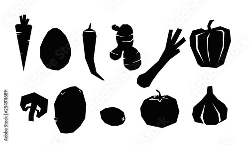 Collection of silhouette vegetables