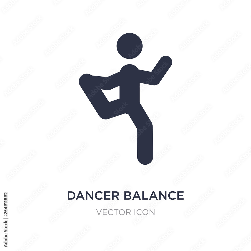dancer balance posture on one leg icon on white background. Simple element illustration from Sports concept. dancer balance posture on one leg icon on white background. Simple element illustration from Sports concept.