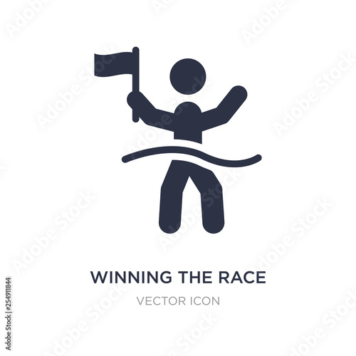 winning the race icon on white background. Simple element illustration from Sports concept.