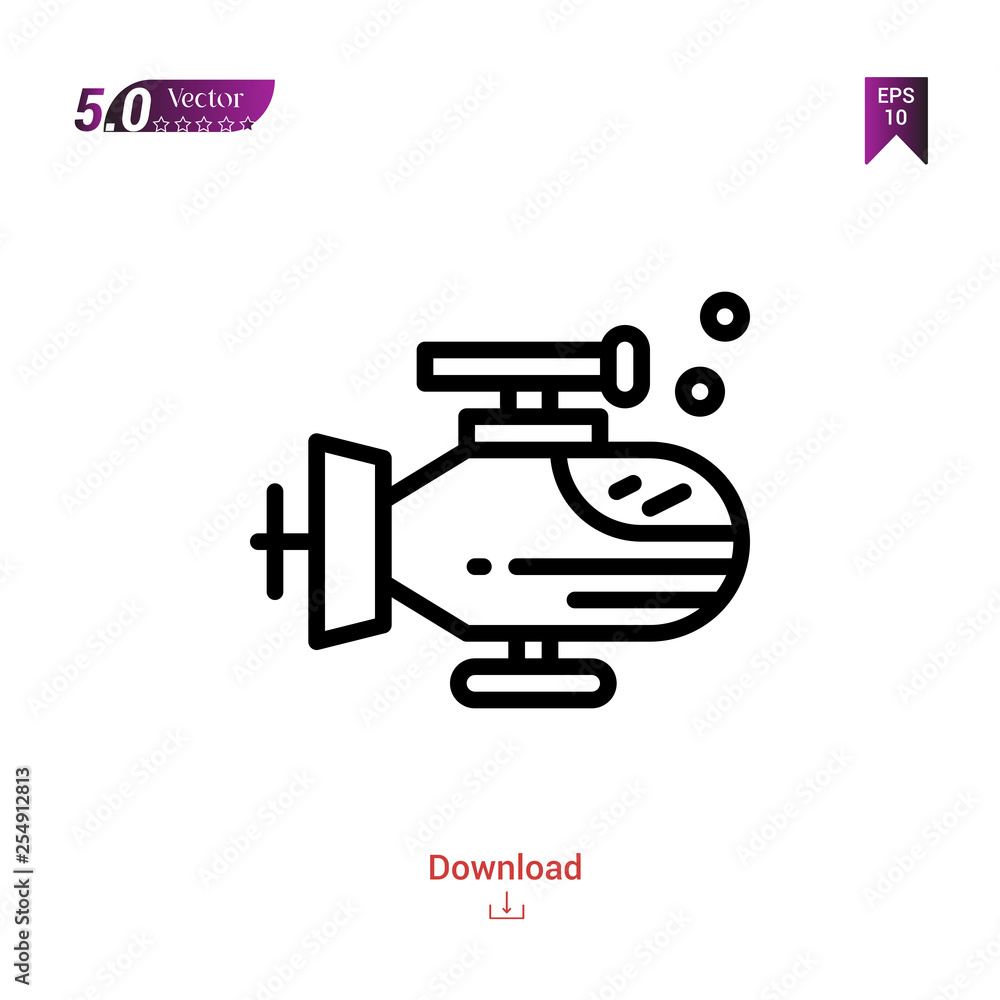 Outline submarine icon isolated on white background. Best modern. Graphic design, mobile application, beauty icons 2019, user interface. Editable stroke. EPS10 format vector Outline submarine icon isolated on white background. Best modern. Graphic design, mobile application, beauty icons 2019, user interface. Editable stroke. EPS10 format vector