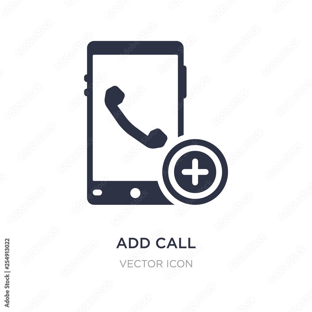 add call icon on white background. Simple element illustration from Technology concept. add call icon on white background. Simple element illustration from Technology concept.