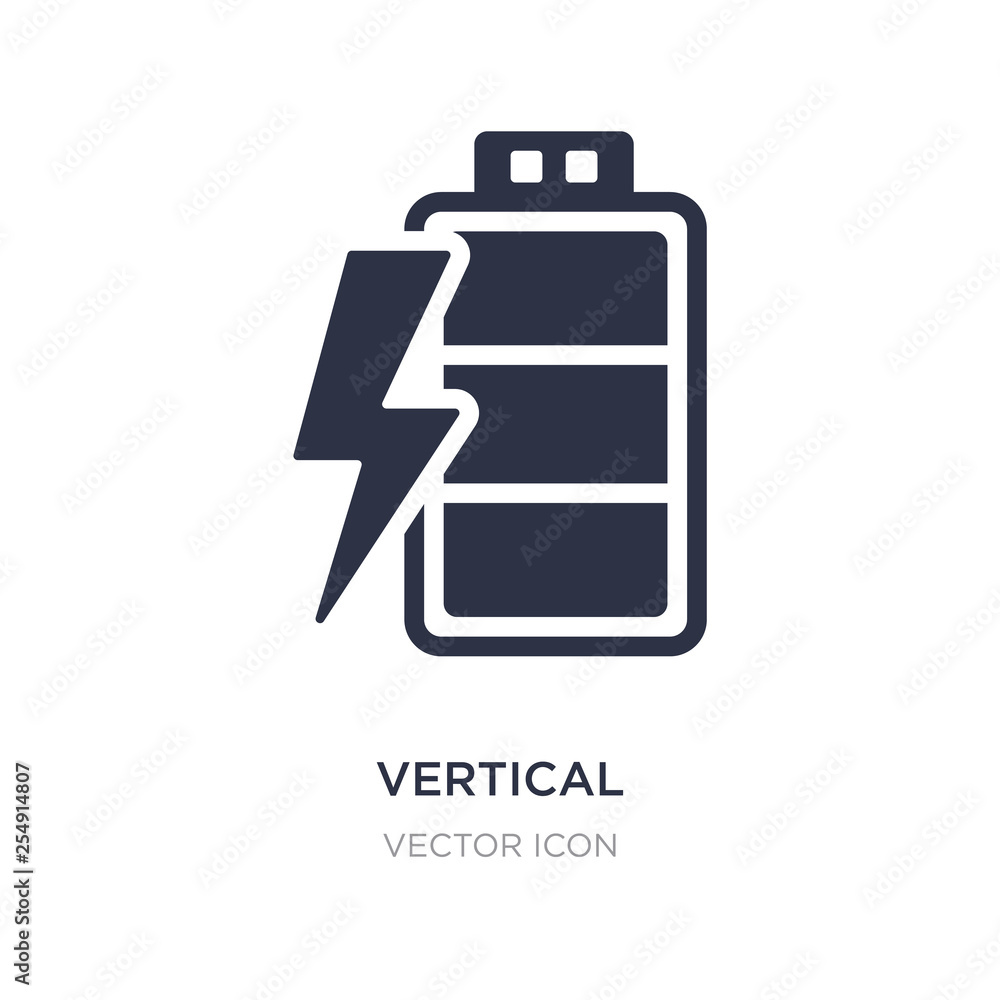 vertical battery with three bars icon on white background. Simple element illustration from Technology concept. vertical battery with three bars icon on white background. Simple element illustration from Technology concept.