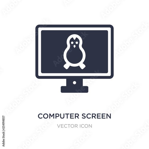 computer screen linux icon on white background. Simple element illustration from Technology concept.