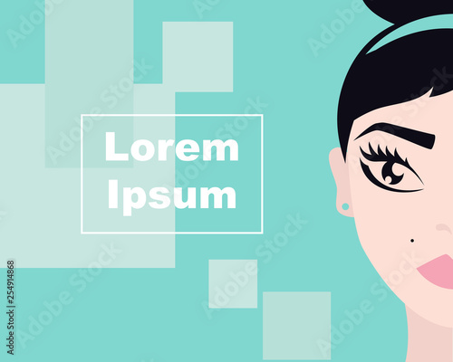 Cosmetic advertisment mockup with woman face