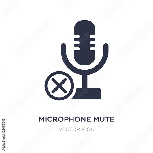 microphone mute icon on white background. Simple element illustration from Technology concept.