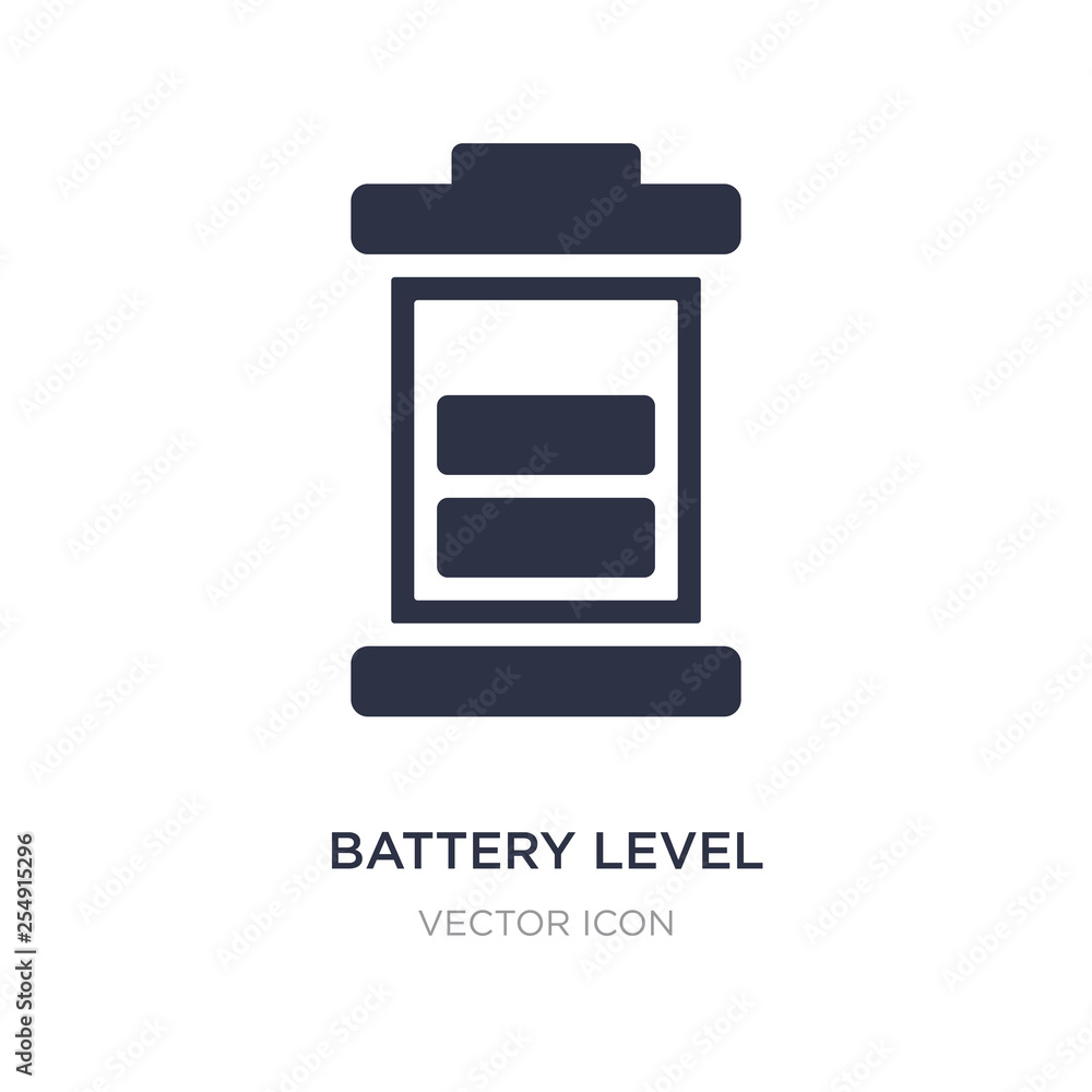 battery level icon on white background. Simple element illustration from Technology concept. battery level icon on white background. Simple element illustration from Technology concept.