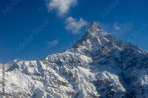 View of Machapuchare or Fishtail Mountain