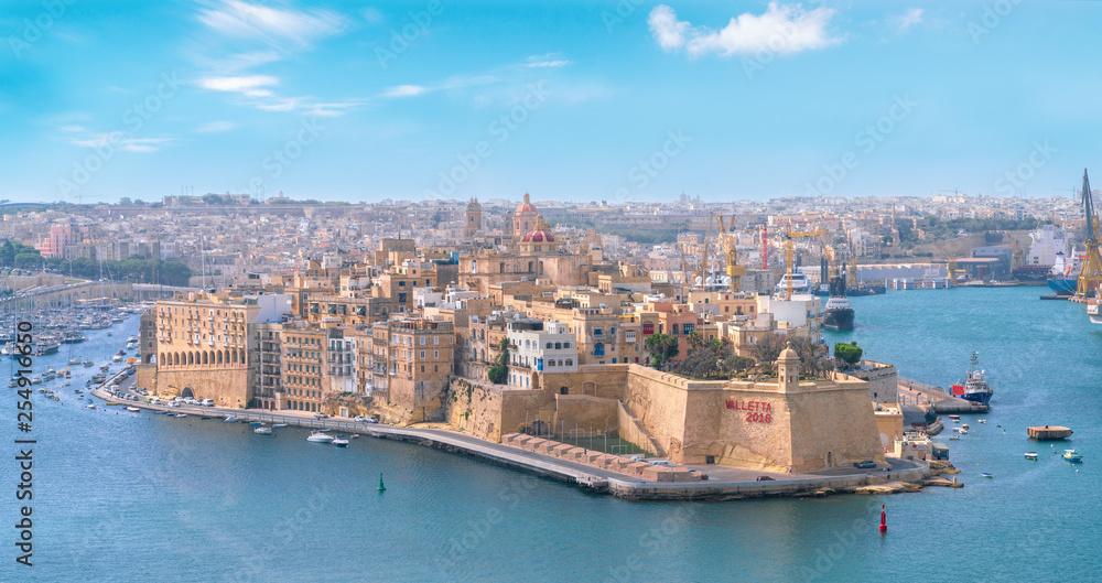Old Town Panorama of Valletta City