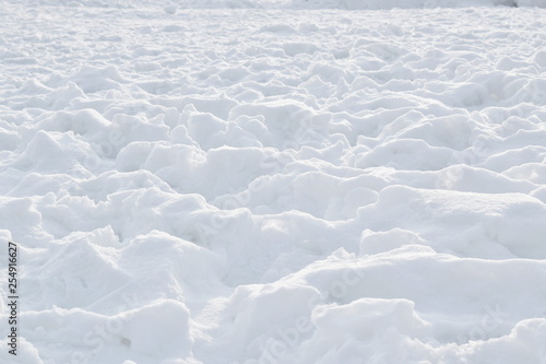 texture of snow falling on ground in winter at Hokkaido Japan