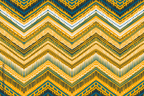 Abstract Ikat and boho style handcraft fabric pattern. Traditional Ethnic design for clothing and textile background, carpet or wallpaper