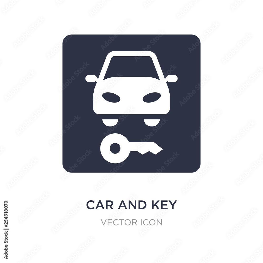 car and key icon on white background. Simple element illustration from Transport concept. car and key icon on white background. Simple element illustration from Transport concept.