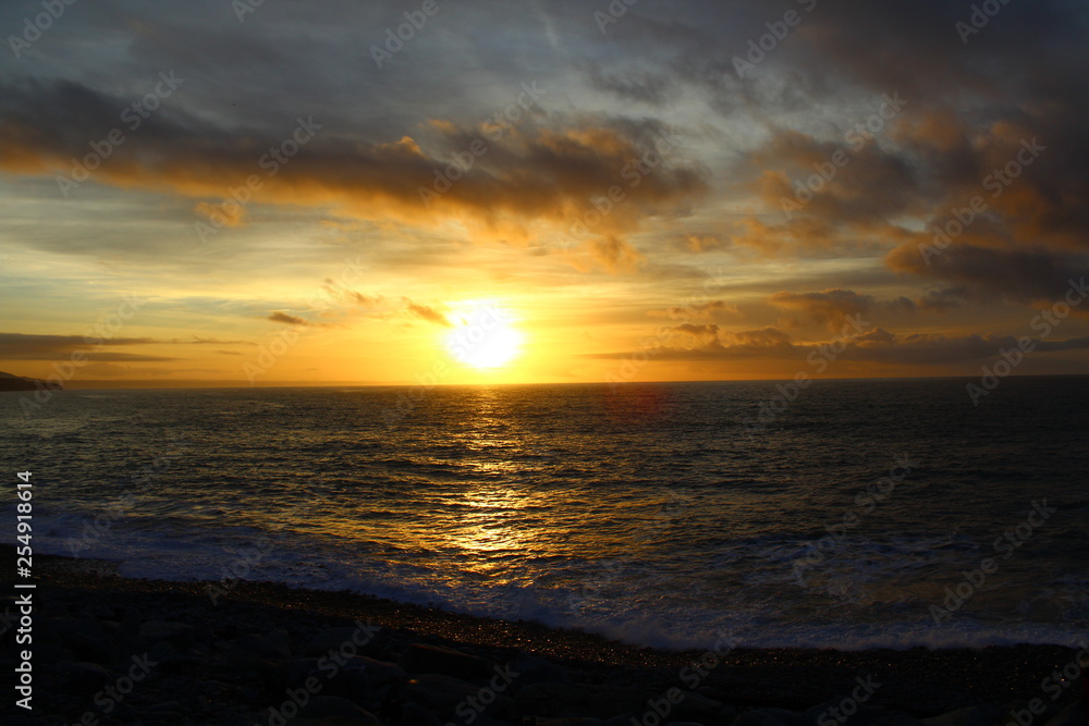 sunset over the sea sunset over the sea