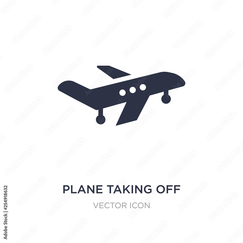 plane taking off icon on white background. Simple element illustration from Transport concept. plane taking off icon on white background. Simple element illustration from Transport concept.