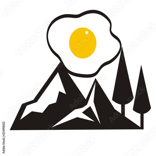 omelette mountain hill silhouette