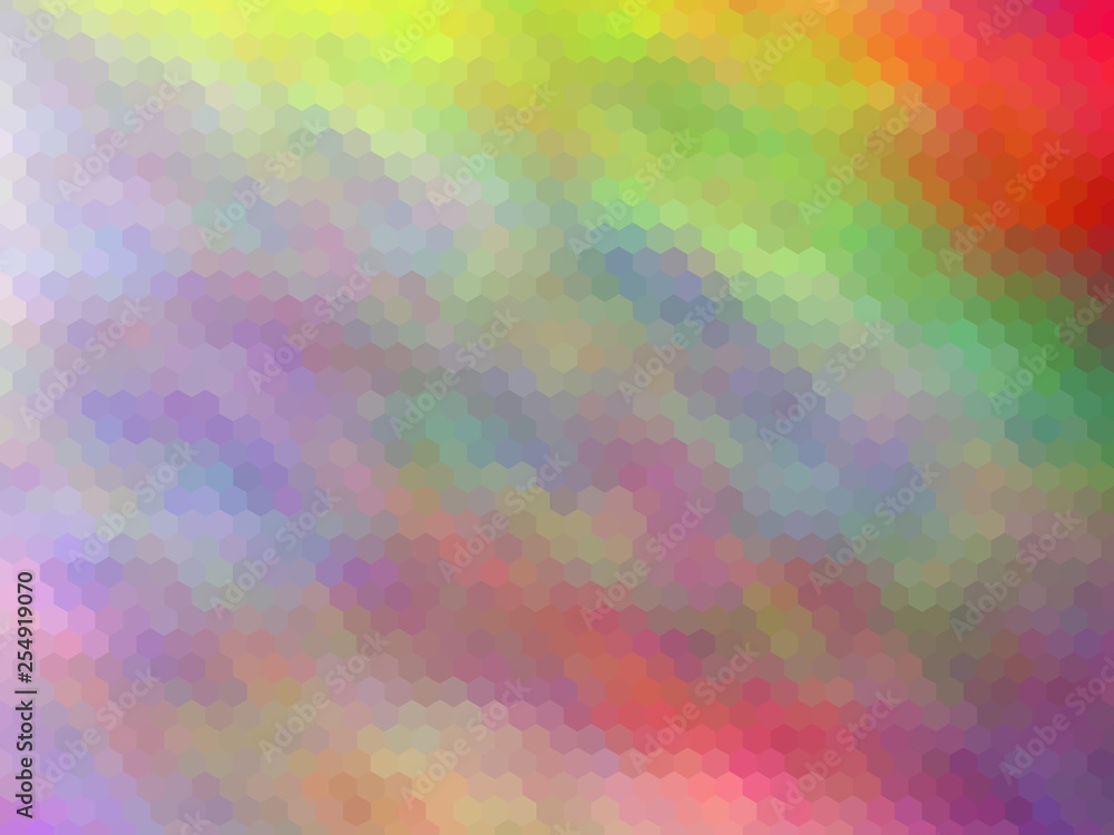 New multicolor background. Abstract illustration. Hexagonally pixeled