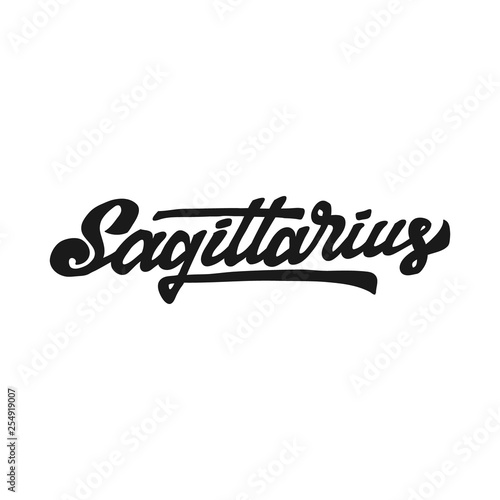 sagittarius zodiac hand lettering