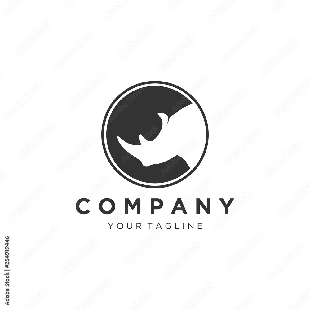 Rhino head Vector Logo illustration design Rhino head Vector Logo illustration design