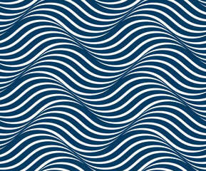 Fototapete Retro-Muster Blaue Wellenlinien abstraktes Wassermuster  © Sylverarts