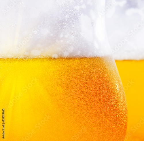 Cold beer closeup background