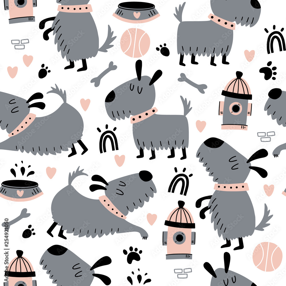 Seamless pattern with cute dogs Seamless pattern with cute dogs