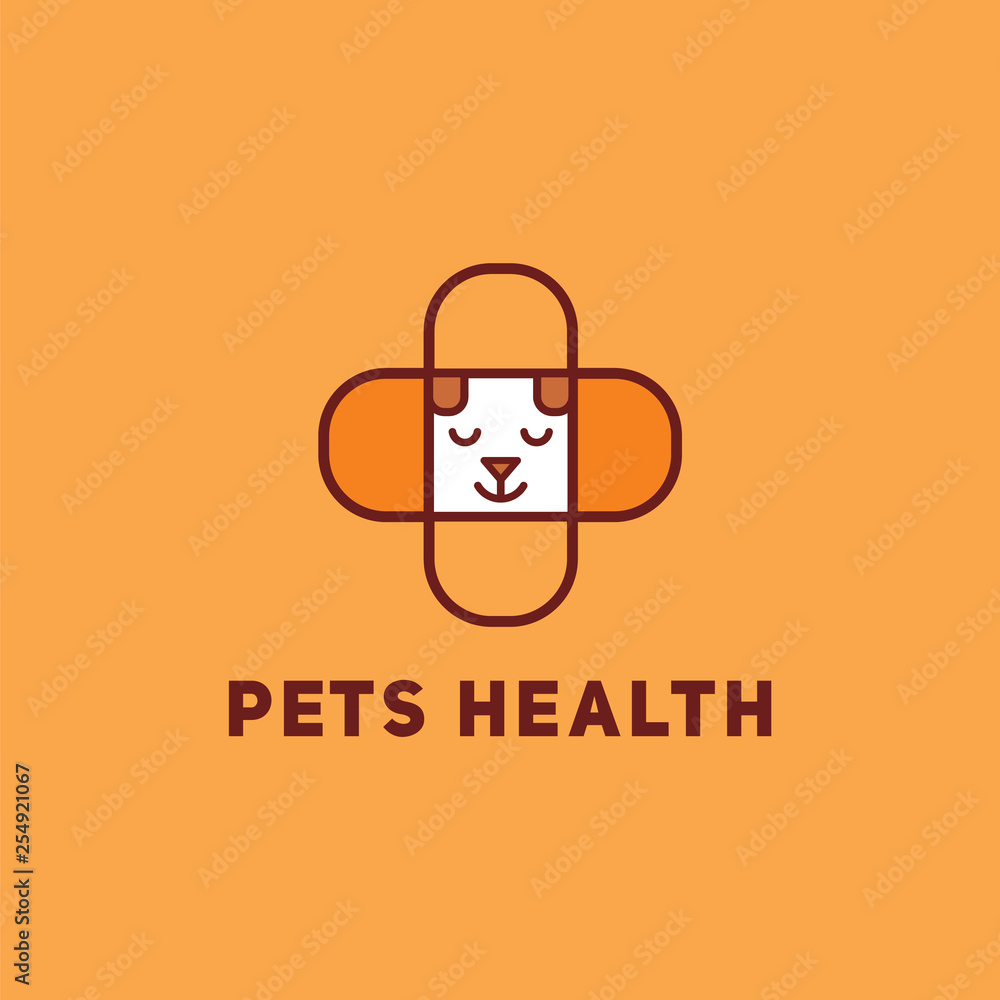 Pets health. Logo template.