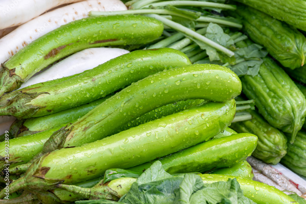 Green vegetables in the retail market Green vegetables in the retail market