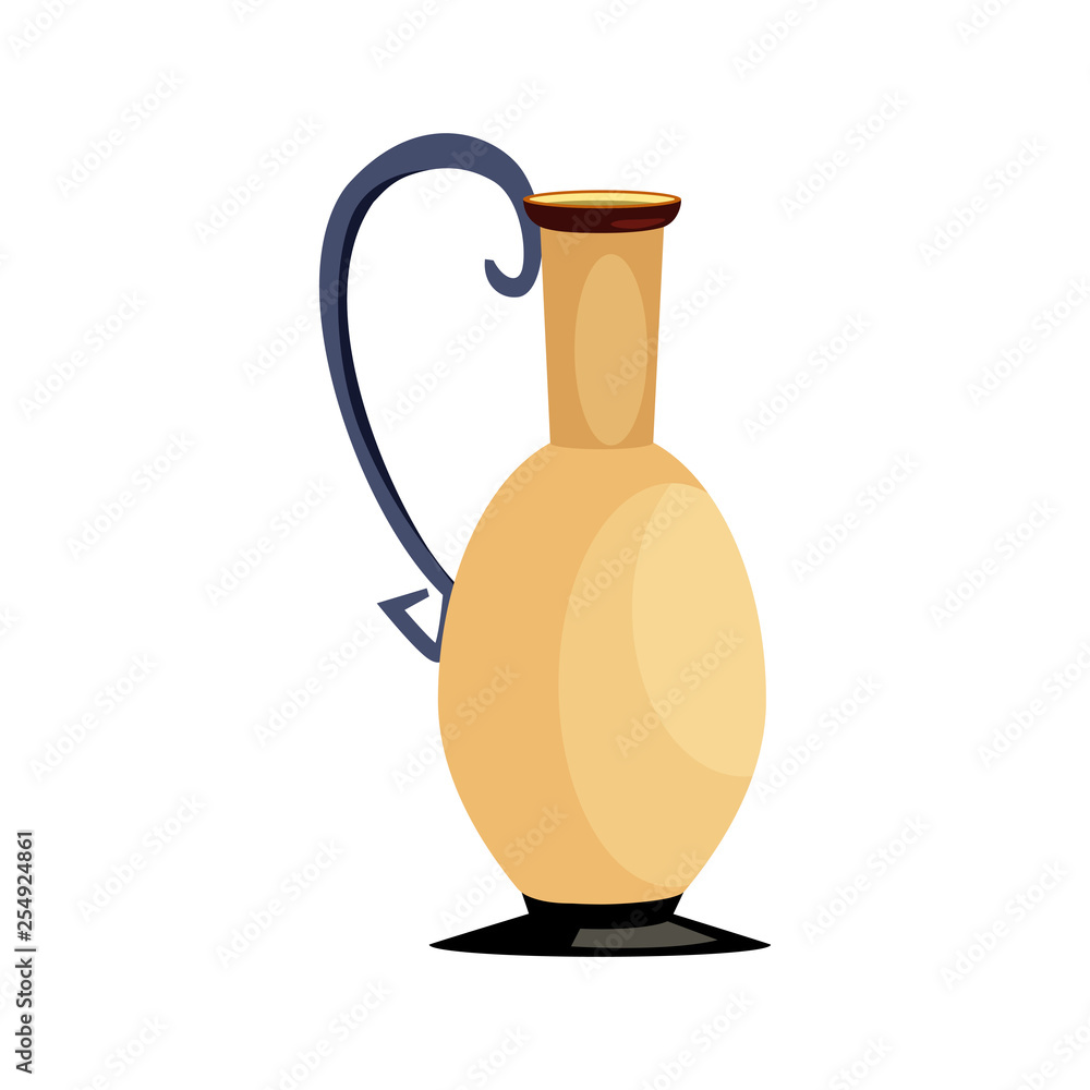 Greek lecythus flat icon. Olive oil, clay jug, pitcher. Greek vases concept. Vector illustration can be used for topics like ancient history, drinks, earthenware