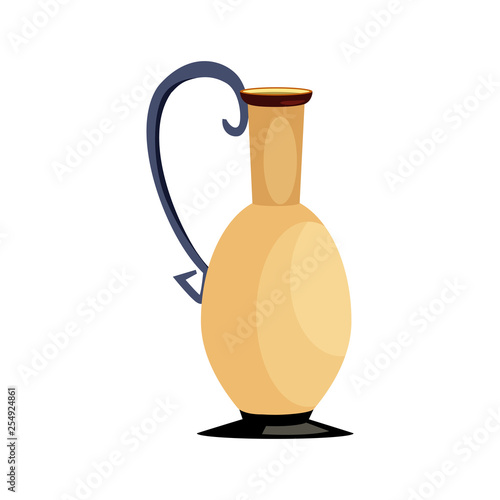 Greek lecythus flat icon. Olive oil, clay jug, pitcher. Greek vases concept. Vector illustration can be used for topics like ancient history, drinks, earthenware