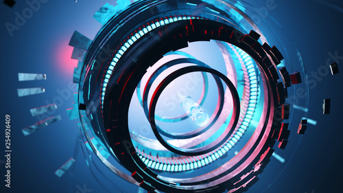 Cosmic abstract background 3d render illustration Technology of the future
