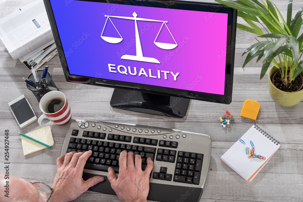 Equality concept on a computer Equality concept on a computer