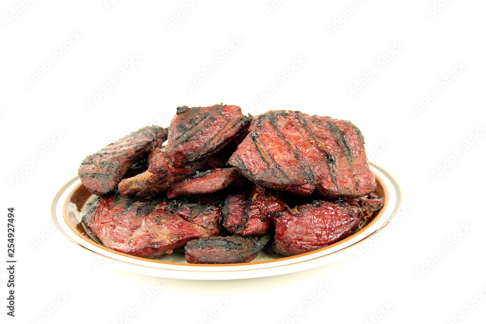 Grilled Steaks isolated Grilled Steaks isolated