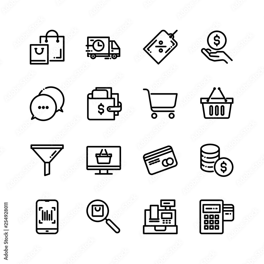 E Commerce Online Shopping Related Icons
