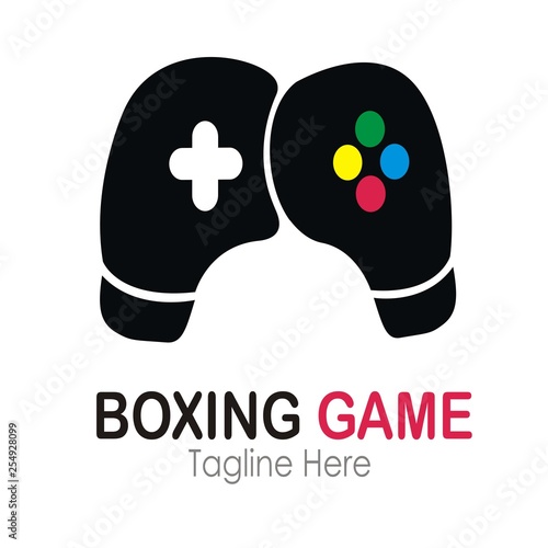 boxing game logo design ector