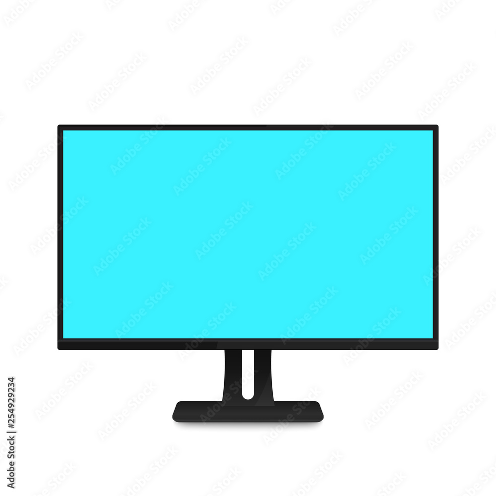 computer monitor mockup, display with wide blank screen, vector computer monitor mockup, display with wide blank screen, vector