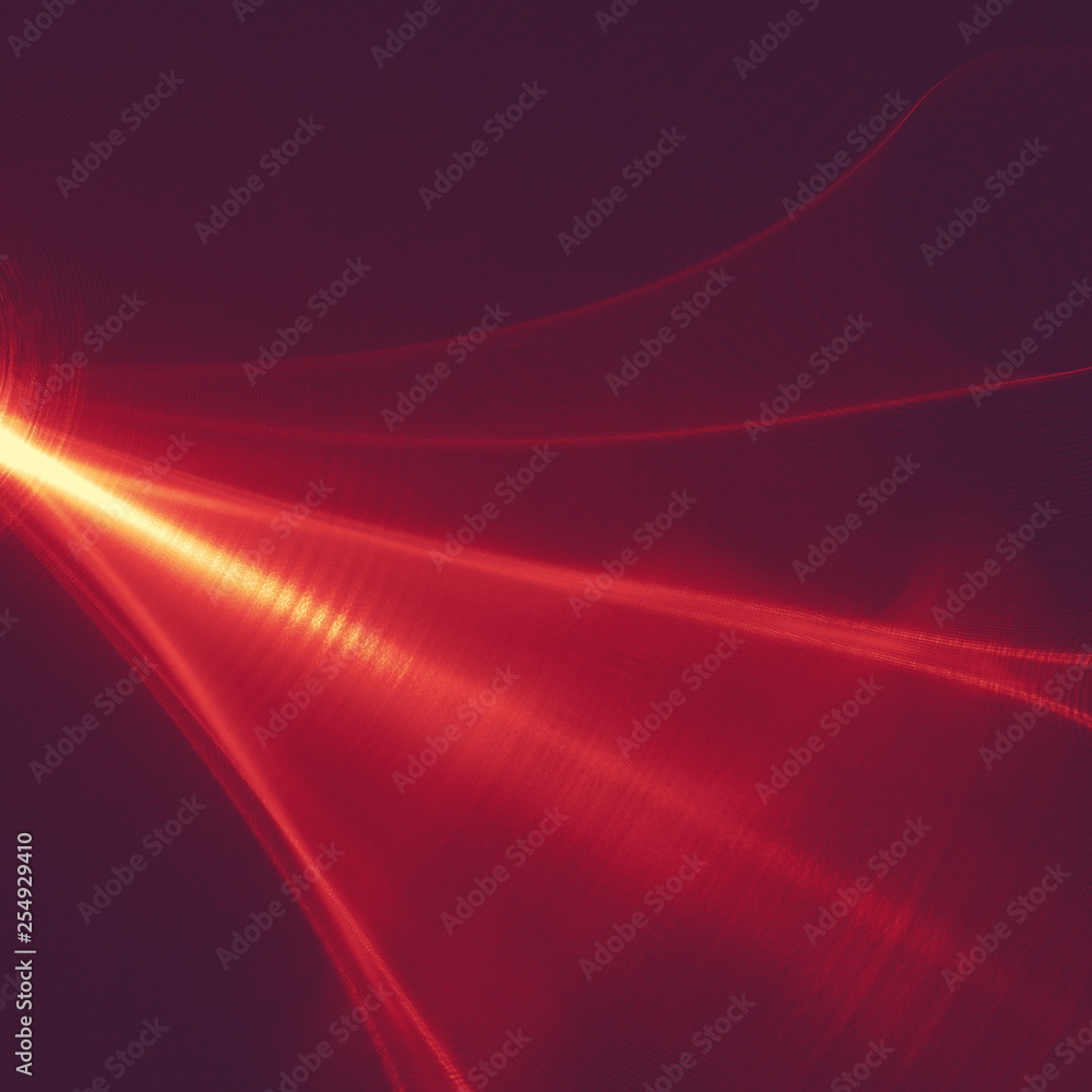 Fototapeta premium glowing red curved lines over dark Abstract Background space universe. Illustration
