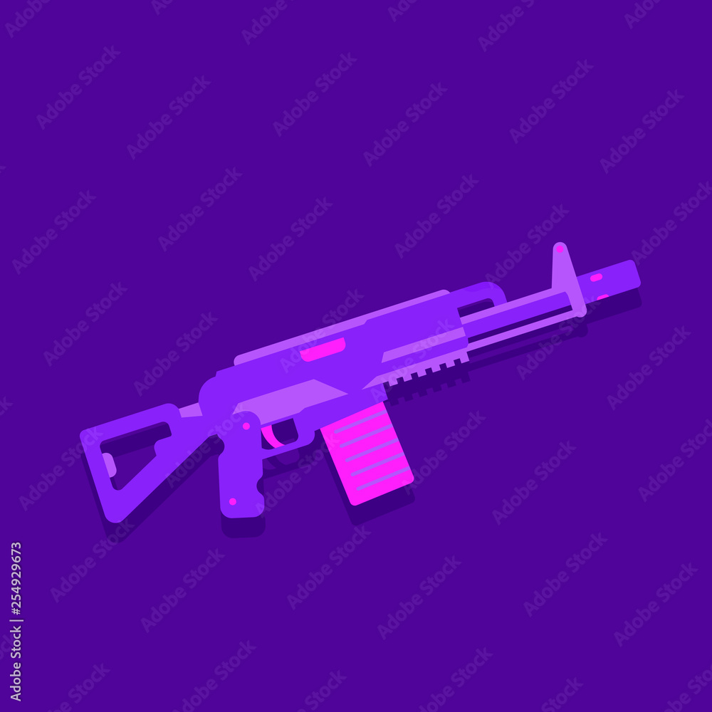 assault rifle, automatic gun in vivid color assault rifle, automatic gun in vivid color