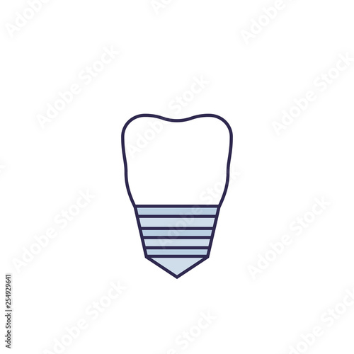 tooth, dental implant vector on white