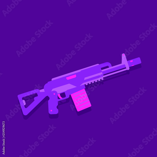 assault rifle, automatic gun in vivid color