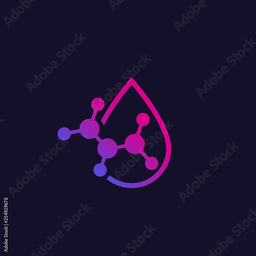 Acid drop, chemical icon