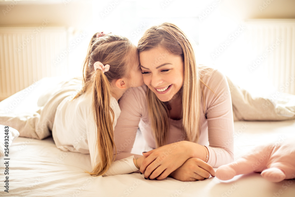 Mother and daughter have beautiful mornings. Mother and daughter have beautiful mornings.