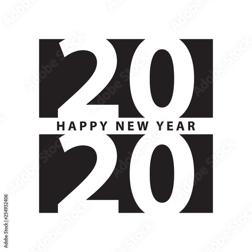Business style happy new year 2020 print modern design template