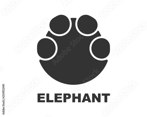 Elephant footprint logo, paw print