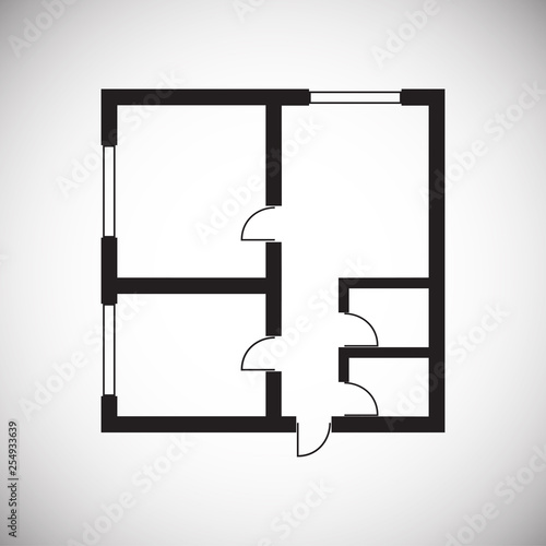 Home blueprint icon on background for graphic and web design. Simple vector sign. Internet concept symbol for website button or mobile app.