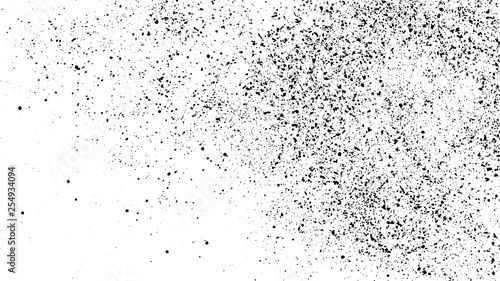 Black Grainy Texture Isolated On White Background. Dust Overlay. Dark Noise Granules. Digitally Generated Image. Vector Design Elements, Illustration, Eps 10.